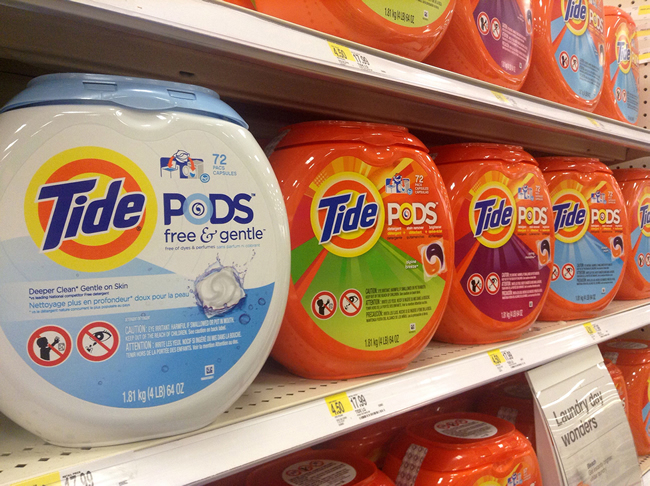 Shelf of tide pods