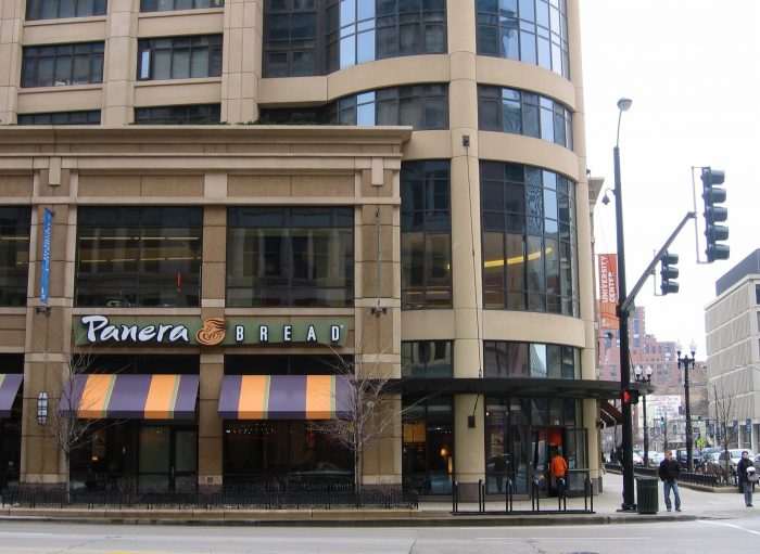 A Panera Bread store front.